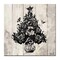 Crafted Creations Beige and Black Floral Christmas Tree Wrapped Square Wall Art Decor 30" x 30"
